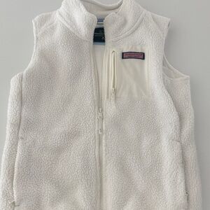 Vineyard vines girls white fleece vest size medium 10/12